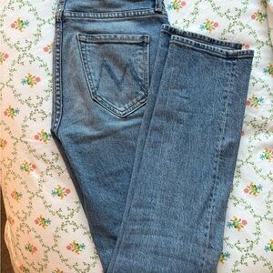 Mother Mid-Rise Dazzler Straight-Leg Jeans